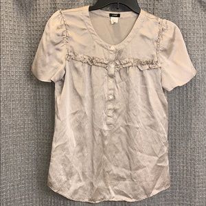 J.crew Beige Silk Top w/ Buttons.